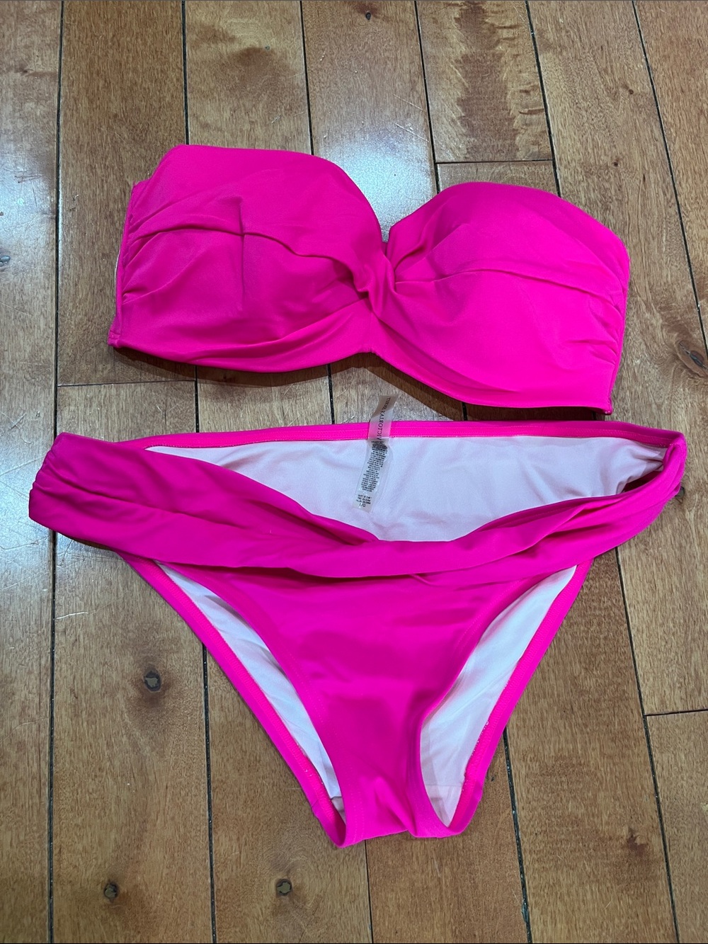 Victoria's Secret Hot Pink Bandeau Bikini Set